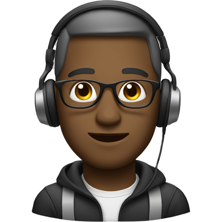 Man wearing headphones  emoji