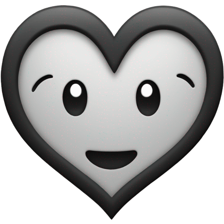 glossy Black outline of a heart emoji  emoji