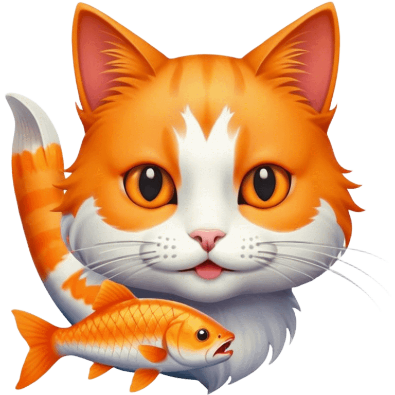 Fish eating cat emoji