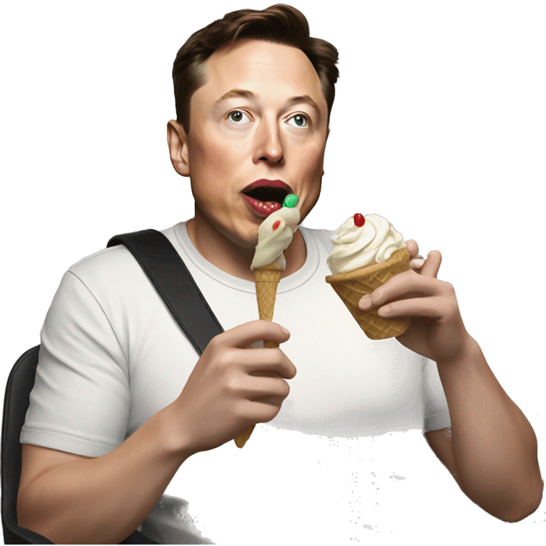 Elon Musk eating ice cream  emoji