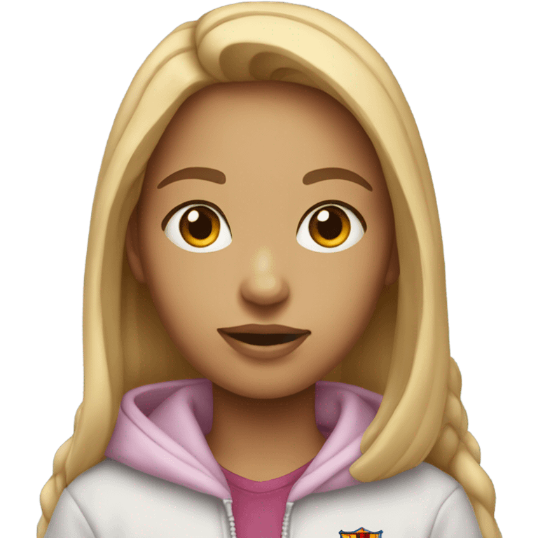 Girl with barca hoodie  emoji