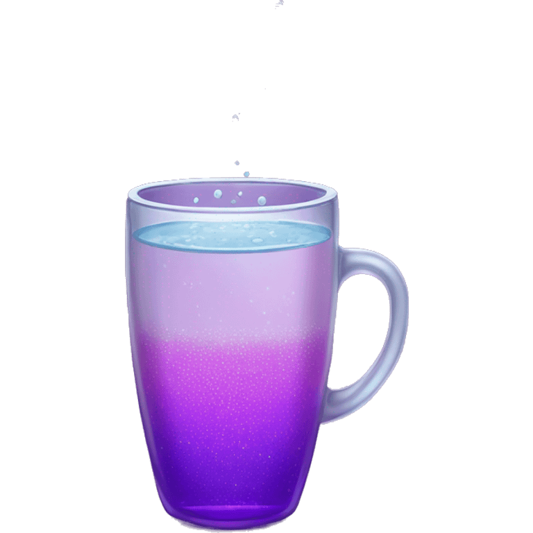 Cup of water poured into sparkly radiant purple glass  emoji