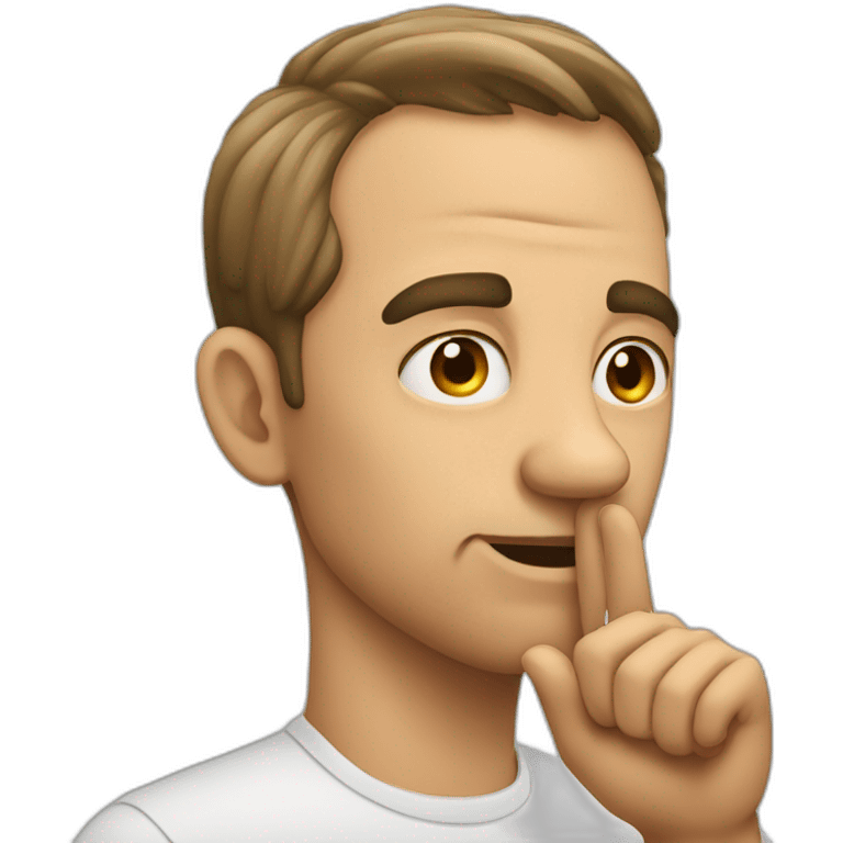 A man pulls his eye with the finger of his hand emoji