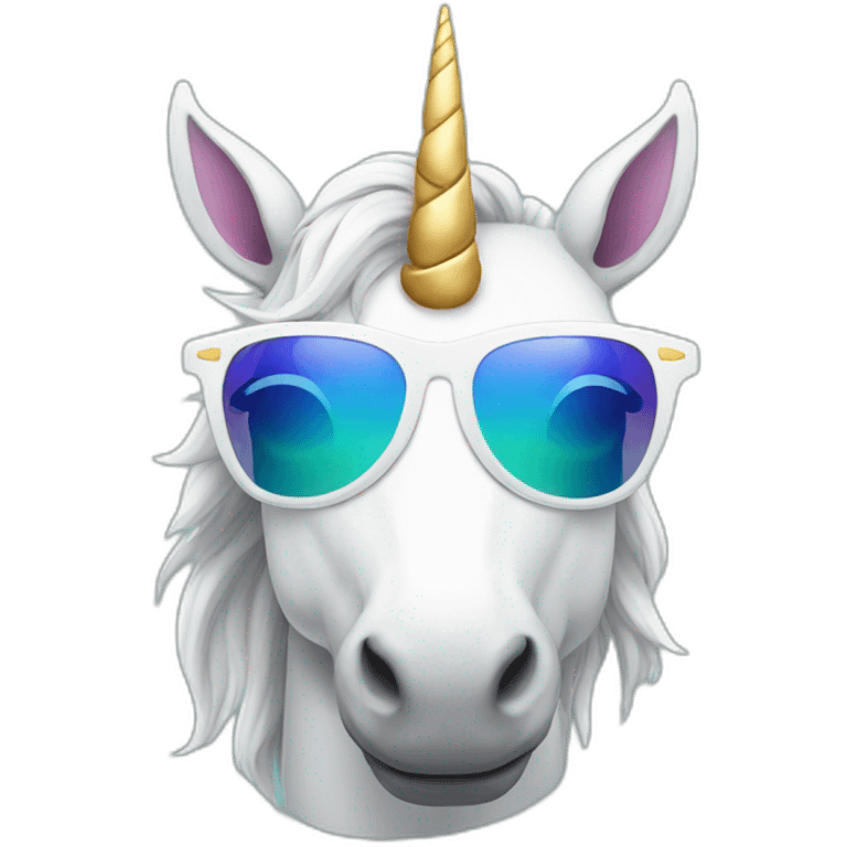 Unicorn with sunglasses emoji