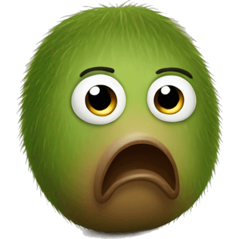 kiwi with sad face emoji