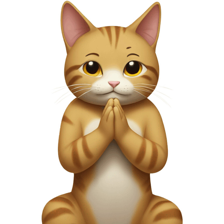 Thankful cat praying emoji