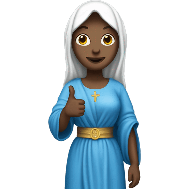 virgin mary thumbs up white skin blue clothing emoji