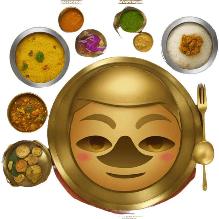 Indian brass thali meal emoji