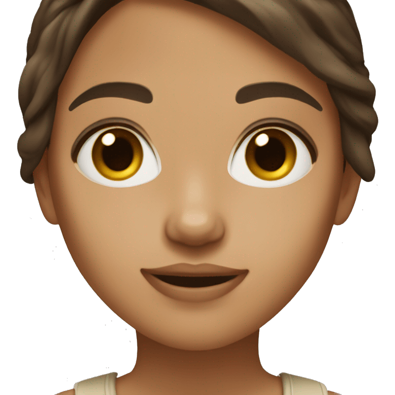 girl w brown hair brown eyes and light tan skin emoji