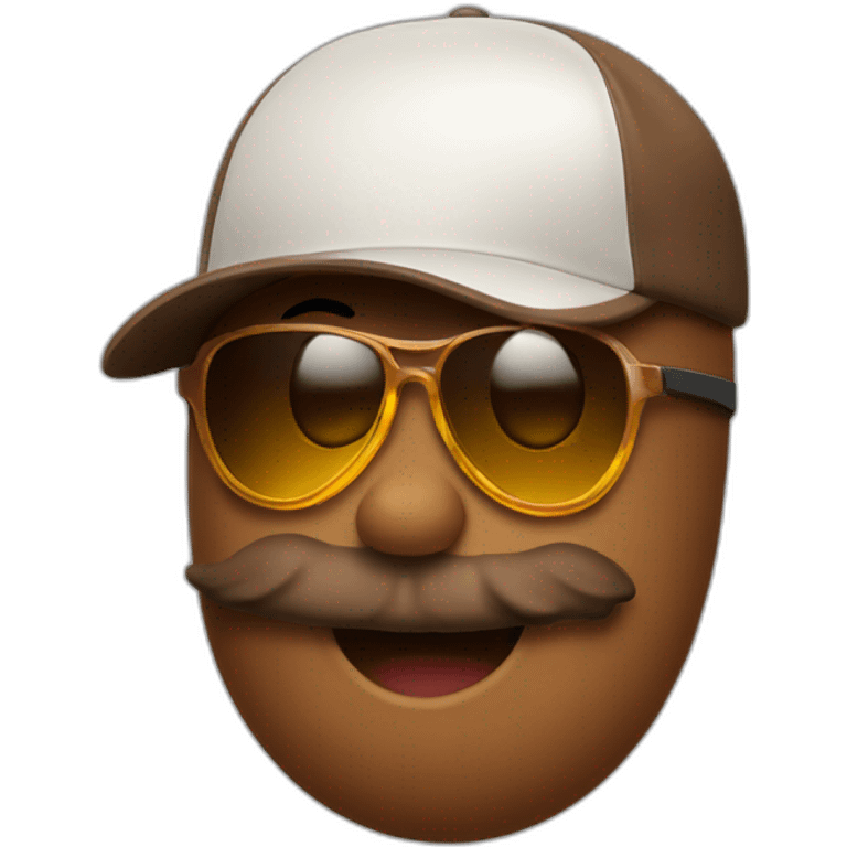 Happy Poop in sport sunglasses and sport cap emoji