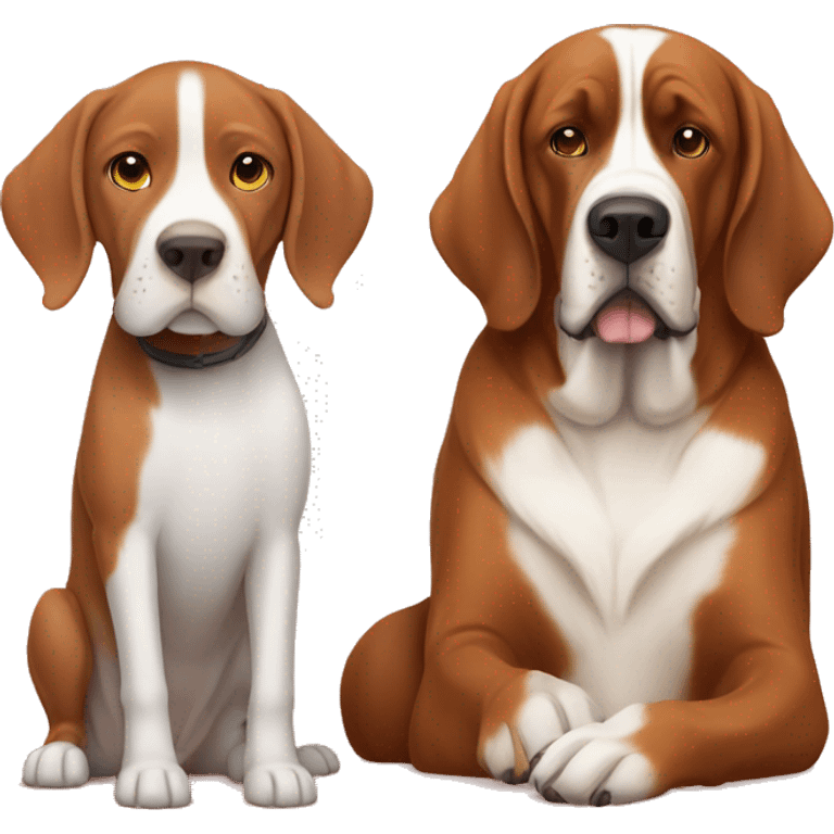 A vizsla and a St. Bernard drinking tea emoji