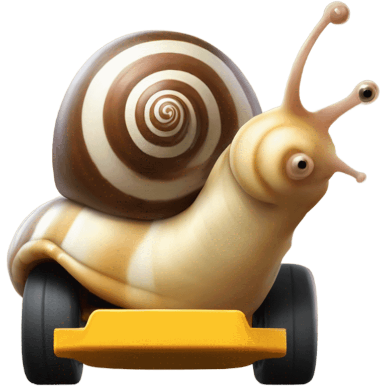 Snail driving a go kart emoji