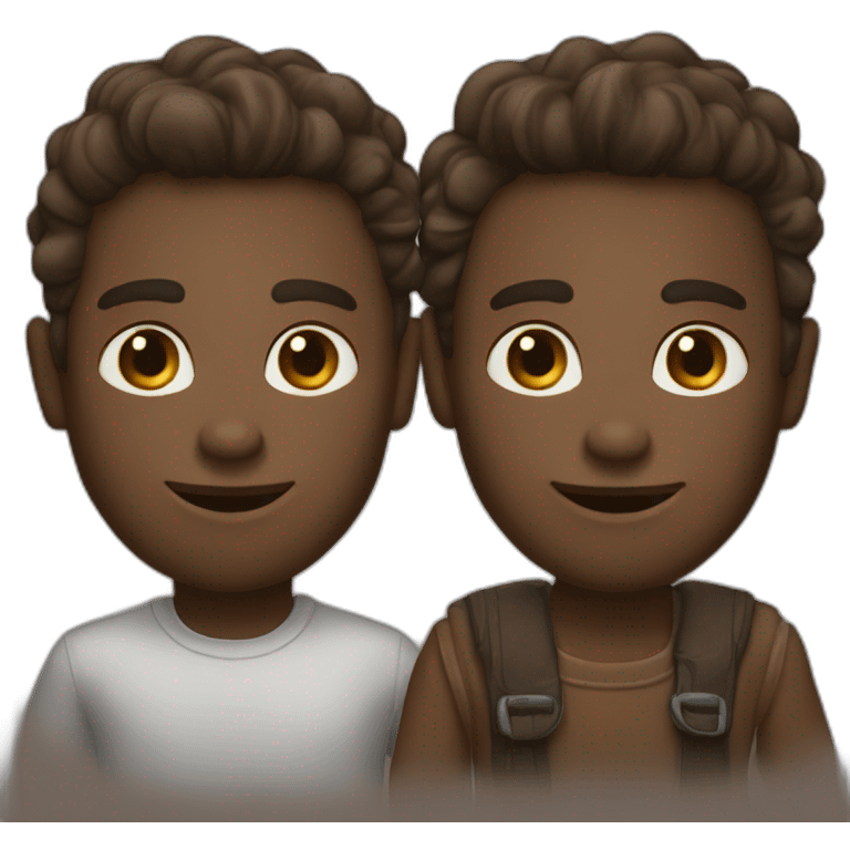 A pair of Travis dark mocha emoji