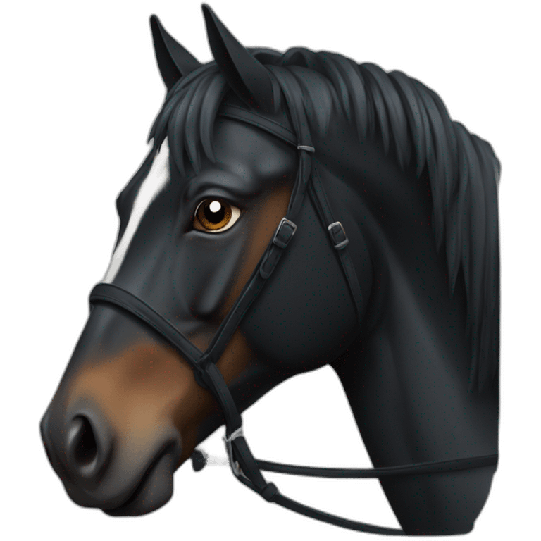 Cheval noir emoji