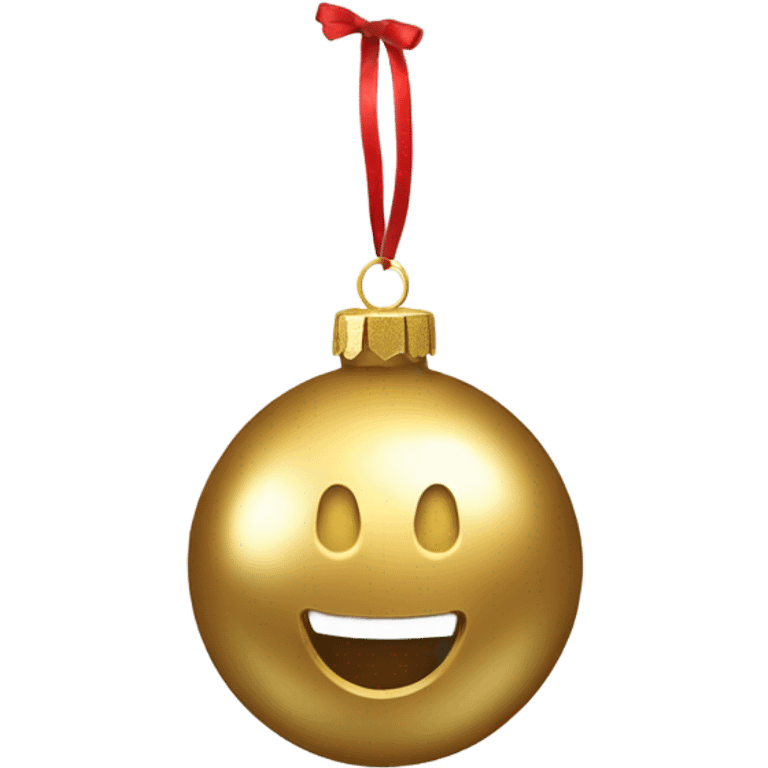 Realistic metallic Christmas gold ornament emoji