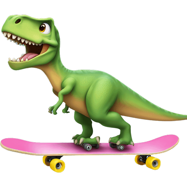 Dinosaur in a skateboard  emoji