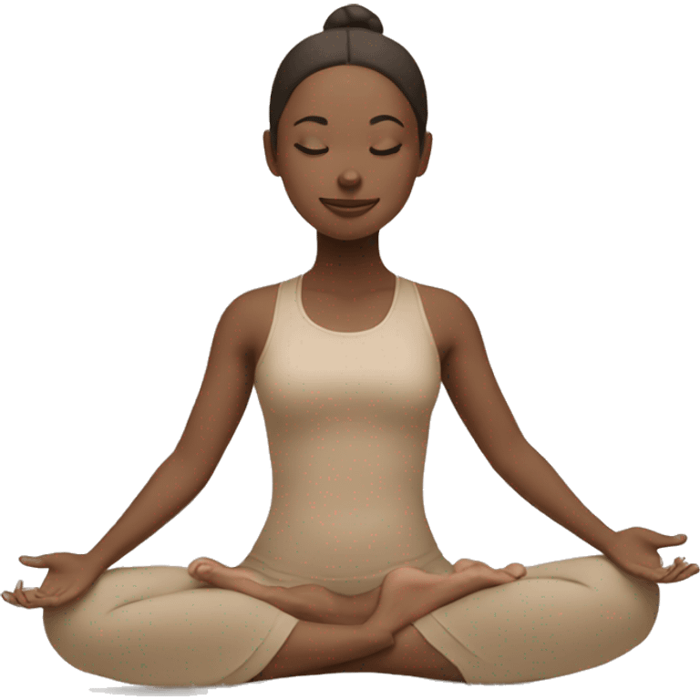 Girl doing yoga in beige tones  emoji