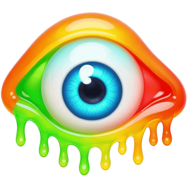 gummy neon melting eyeball emoji