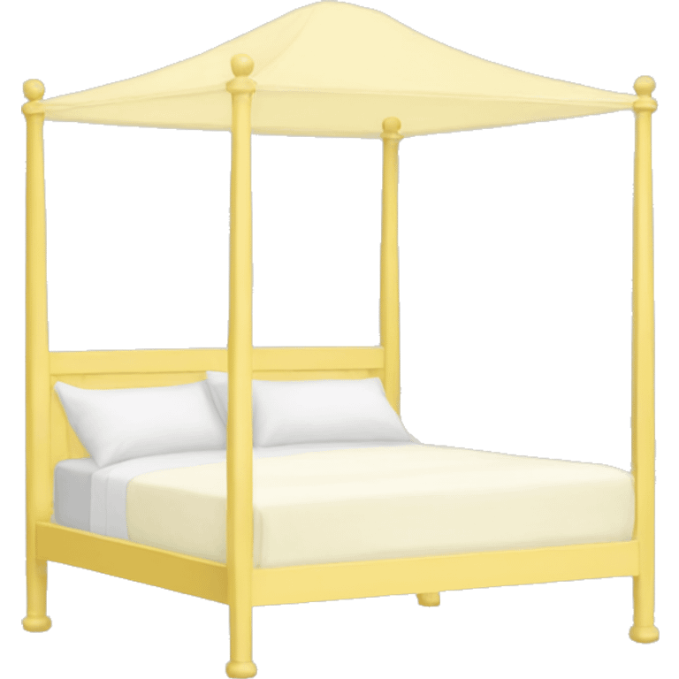 pastel yellow canopy bed emoji