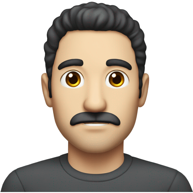 dark hair dark eye man with short mustache video games emoji