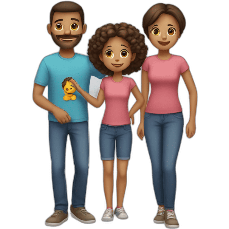 Familia con dos hijos emoji