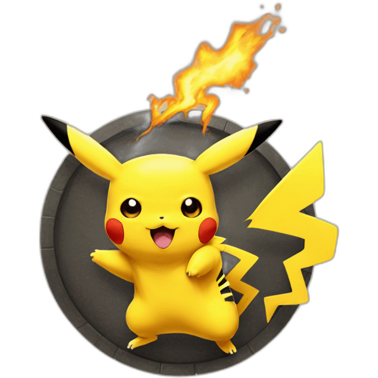 Pikachu sur Dracaufeu emoji