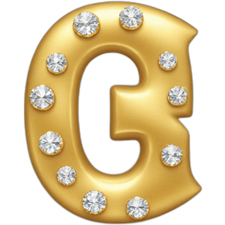 Gold and diamonds letter G emoji