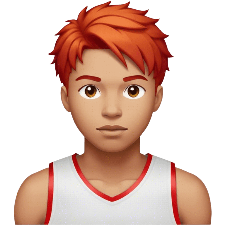 Basketball player with red hair emoji