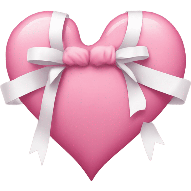 pink broken heart being tied together with a white bow  emoji