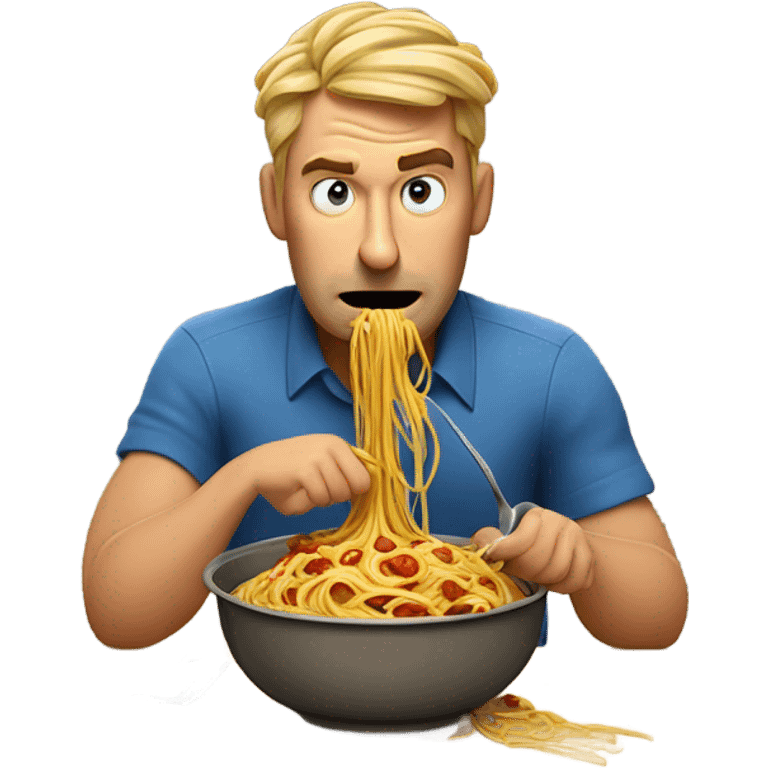 Man eating bad spaghetti  emoji