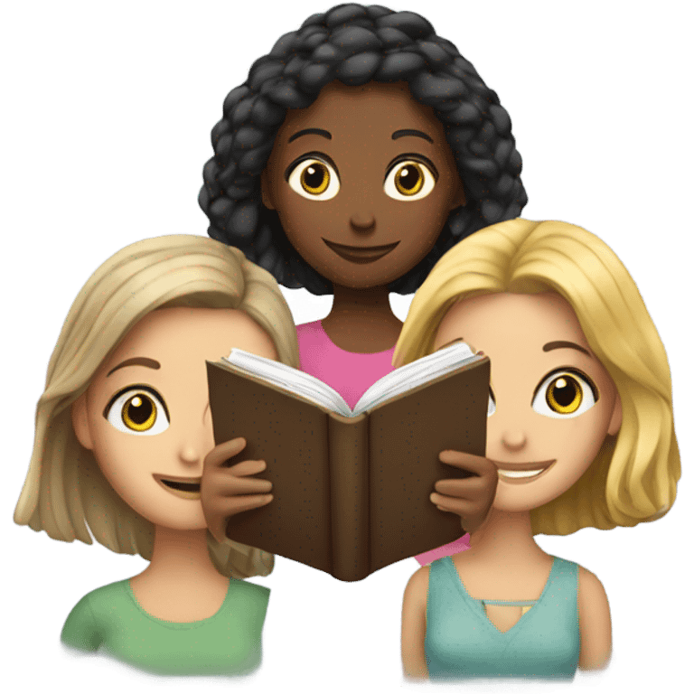 4 girls reading emoji