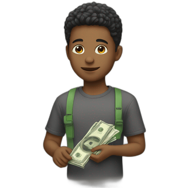 Boy with cash emoji