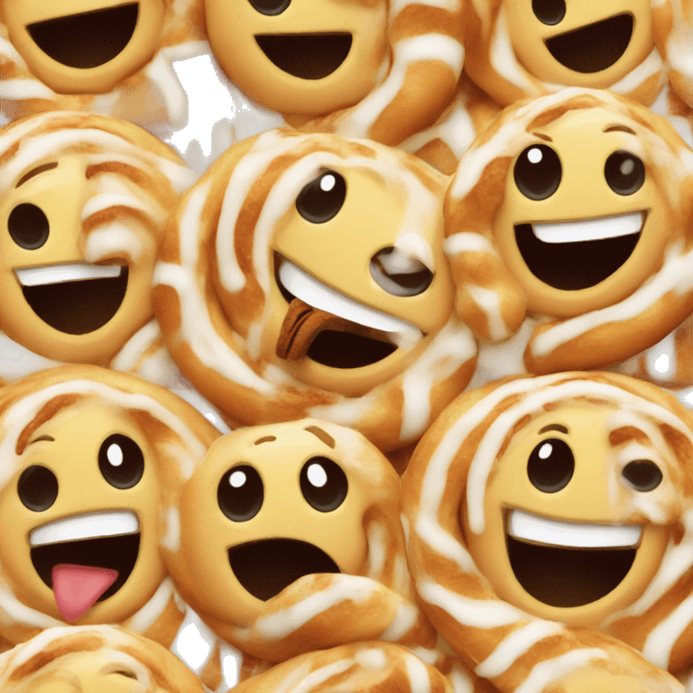 Happy Face with cinnamon roll emoji