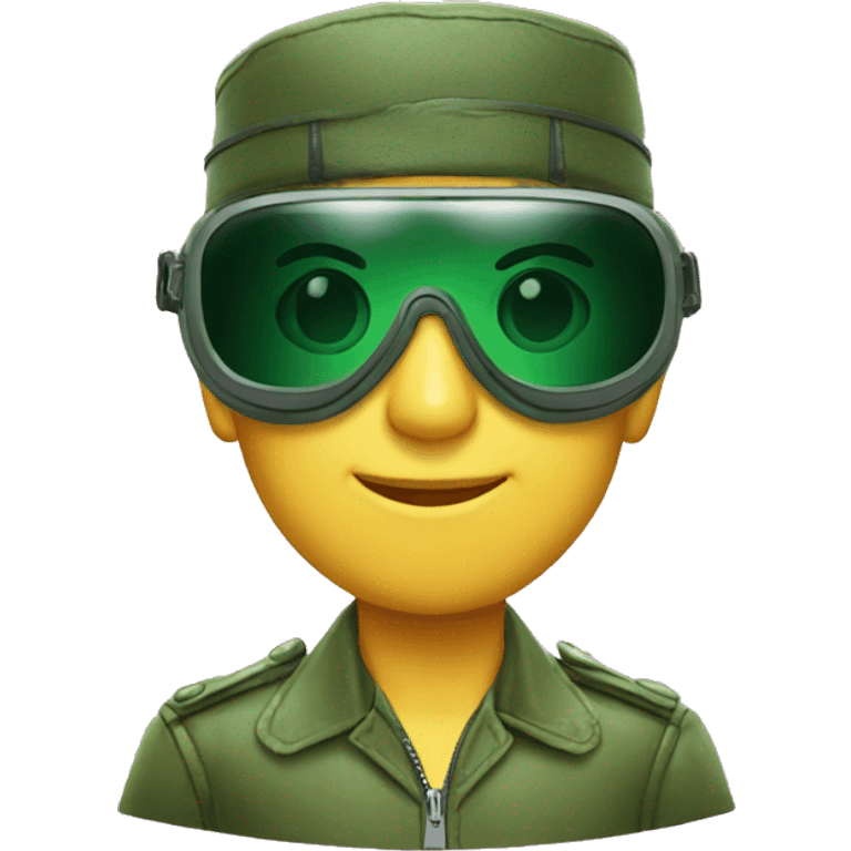 Fancy Green aviator goggles emoji