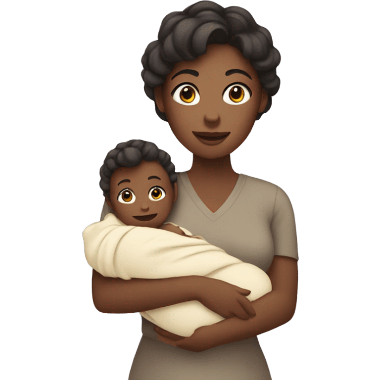 Woman holding baby emoji