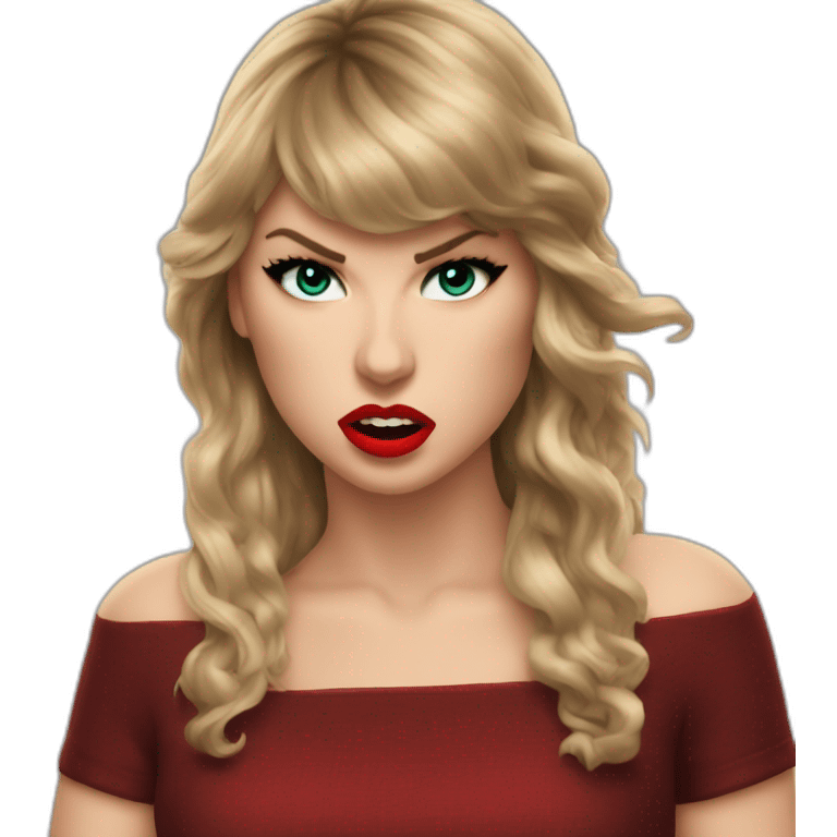 Taylor Swift red angry emoji