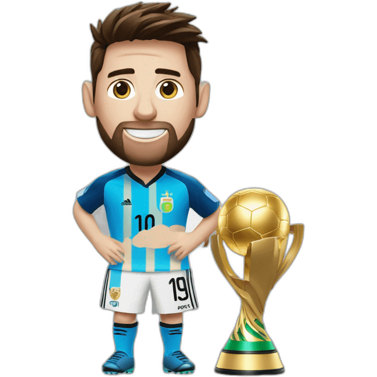 Messi avec la coupe du monde emoji