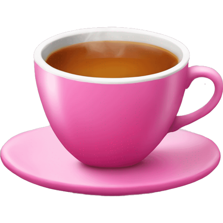 Hot tea with pink cup emoji