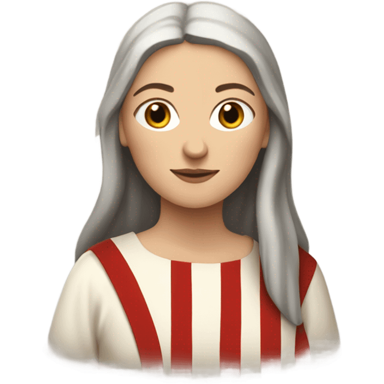 White woman 11th century, with vertical red striped tunic emoji