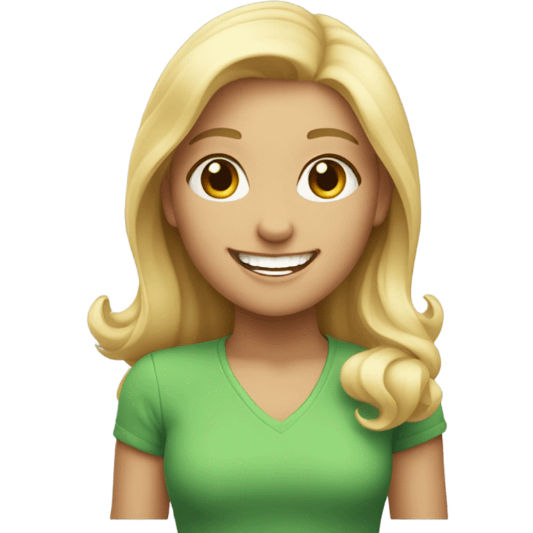 Blonde girl smile emoji