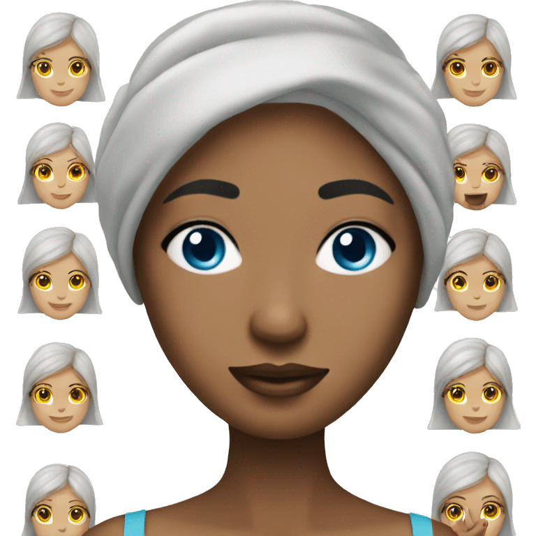 spa woman blue eyed woman emoji