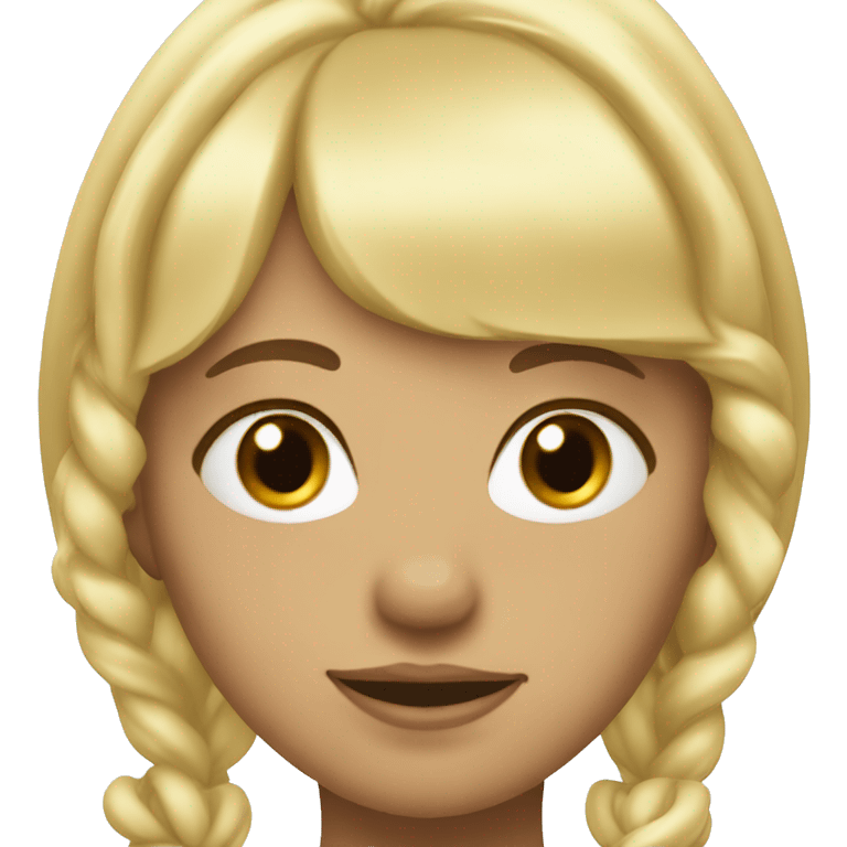 blonde hair with bangs pigtail, 25 years old woman emoji