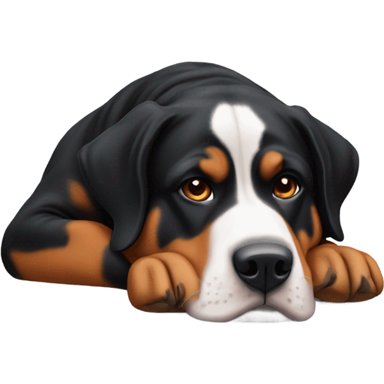 Swiss mountain dog laying down emoji