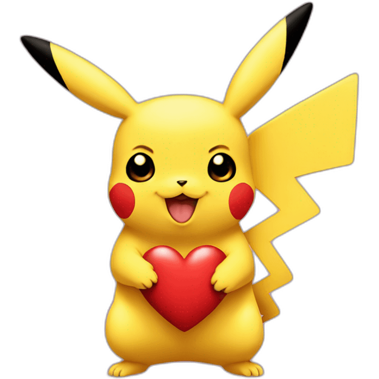 Pikachu with heart emoji