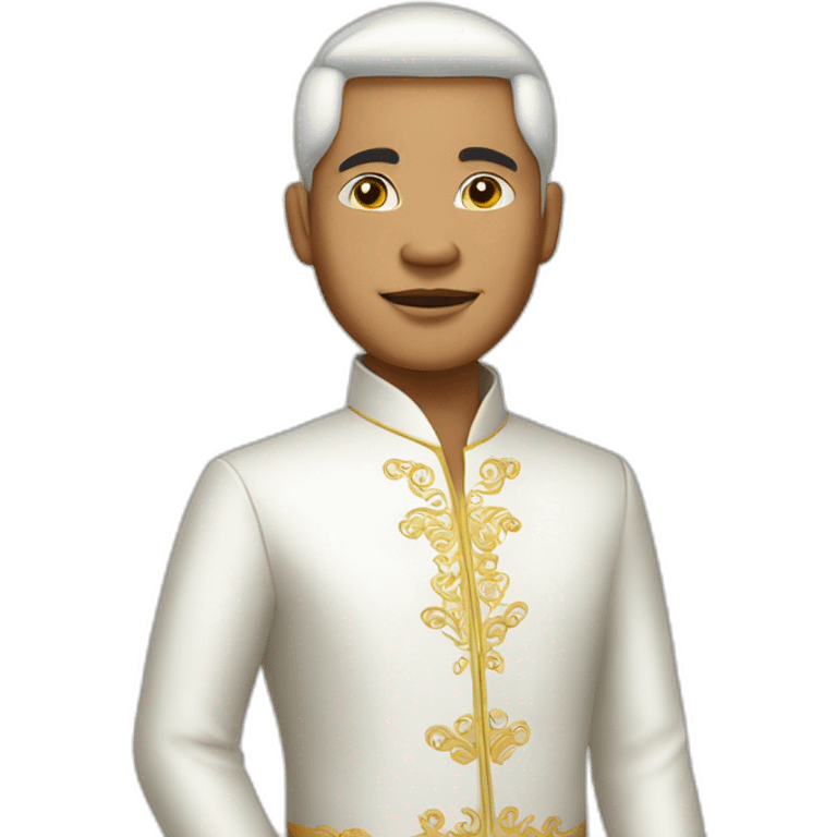 indonesian man in traditional white balinese suit emoji