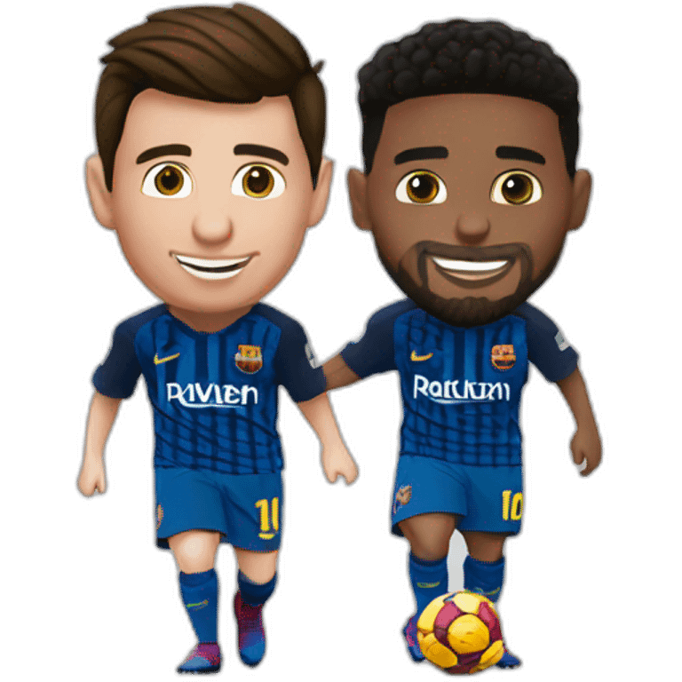 messi abrazandoze con cristiano ronaldo emoji