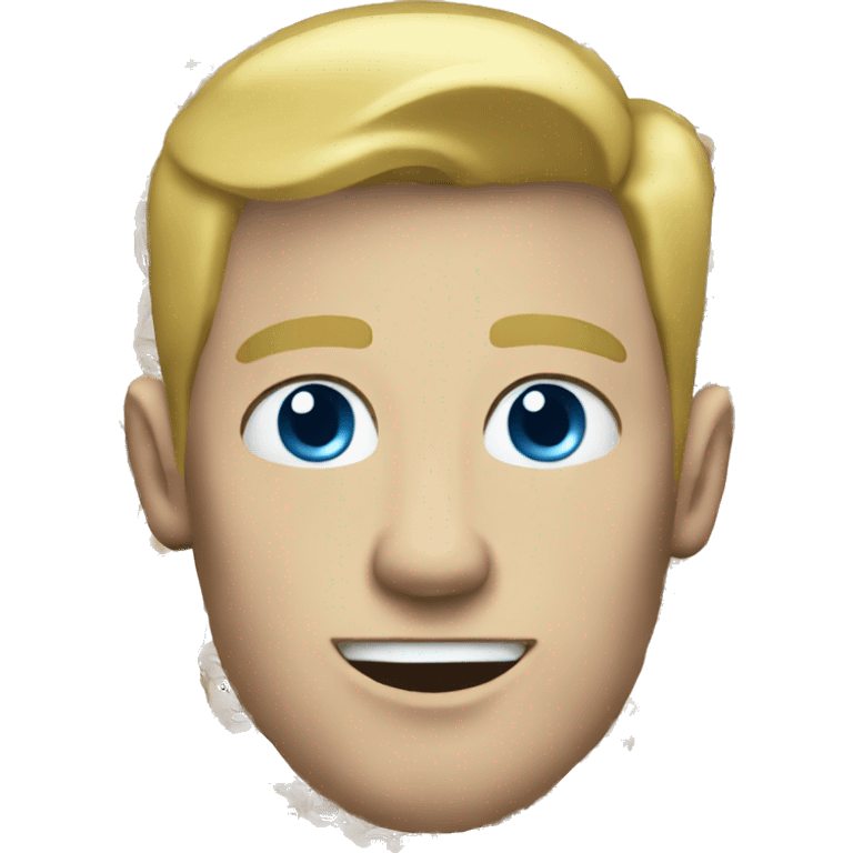 a blonde guy with blue eyes whith a big nose emoji