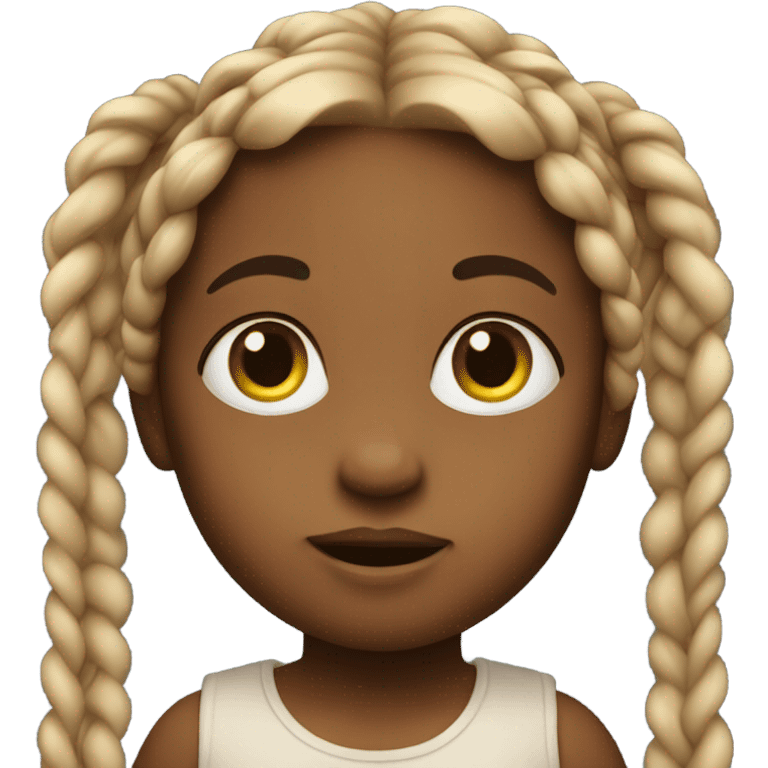 Small infant long braids emoji