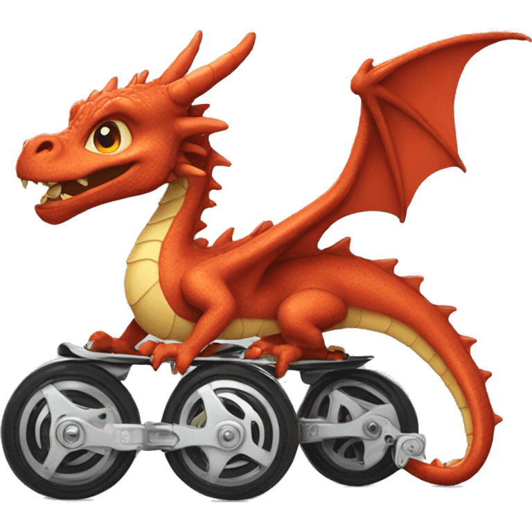 Dragon with rollerblades emoji