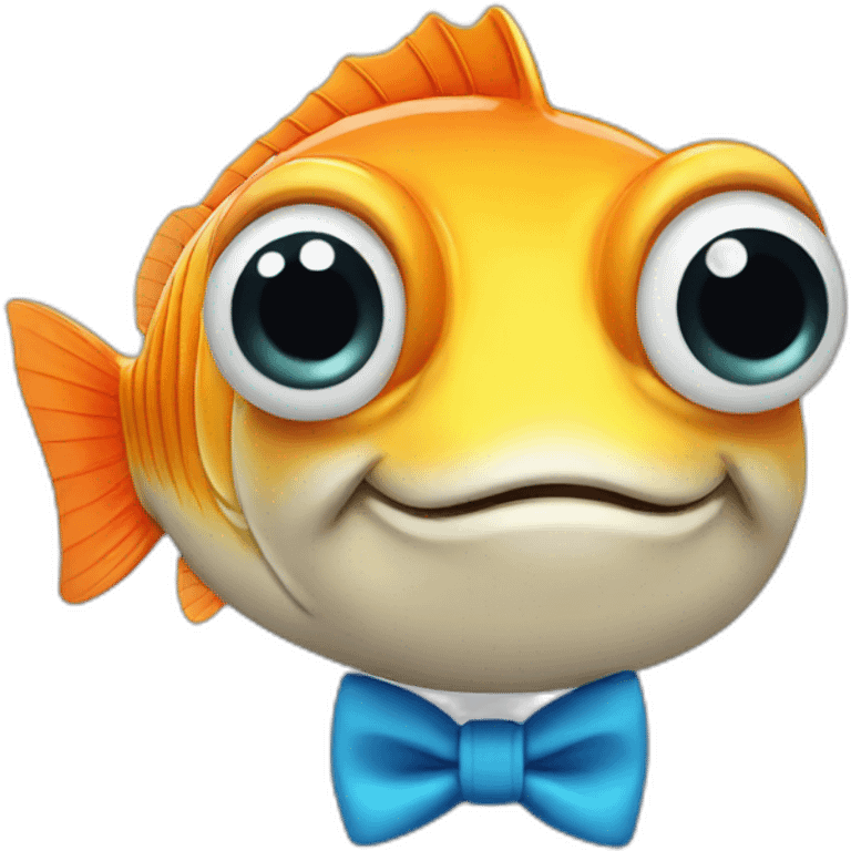 fish wearing a bowtie emoji